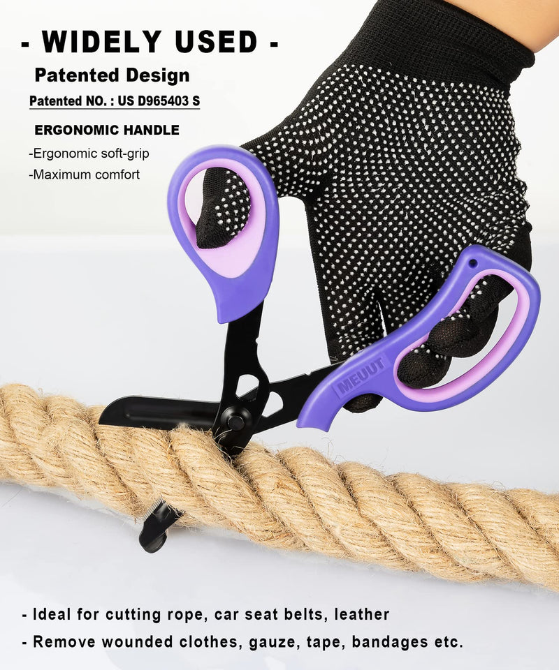[Australia - AusPower] - MEUUT 2 Pack Medical Scissors Trauma Shears -8 inch Patented Bandage Scissors Heavy Duty Surgical Grade EMT Scissors for EMT Workers Doctors Nurses Pink+purple 