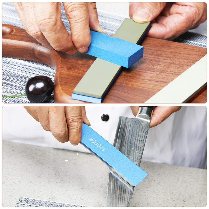 DMD Resin Diamond Sharpening Stone Set, 4-Piece Knife Sharpening Kit with 1000/3000/6000/12000 Grit Diamond Stones, Aluminum Backing for Knives, Chisels & Edge Tools