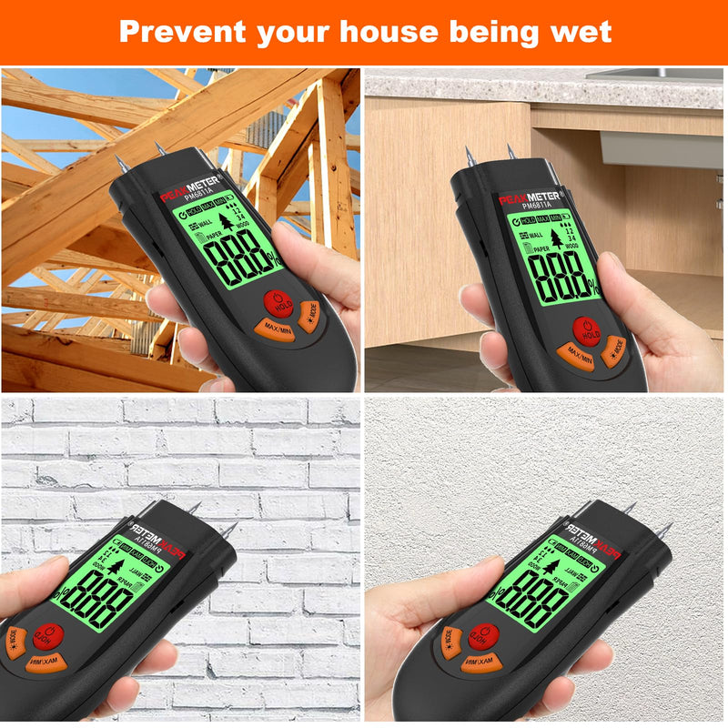 [Australia - AusPower] - Digital Moisture Meter, with battery and LCD display, suitable for quick determination of moisture content of many types of logs, paper, plywood, plaster walls, floor coverings, etc. 