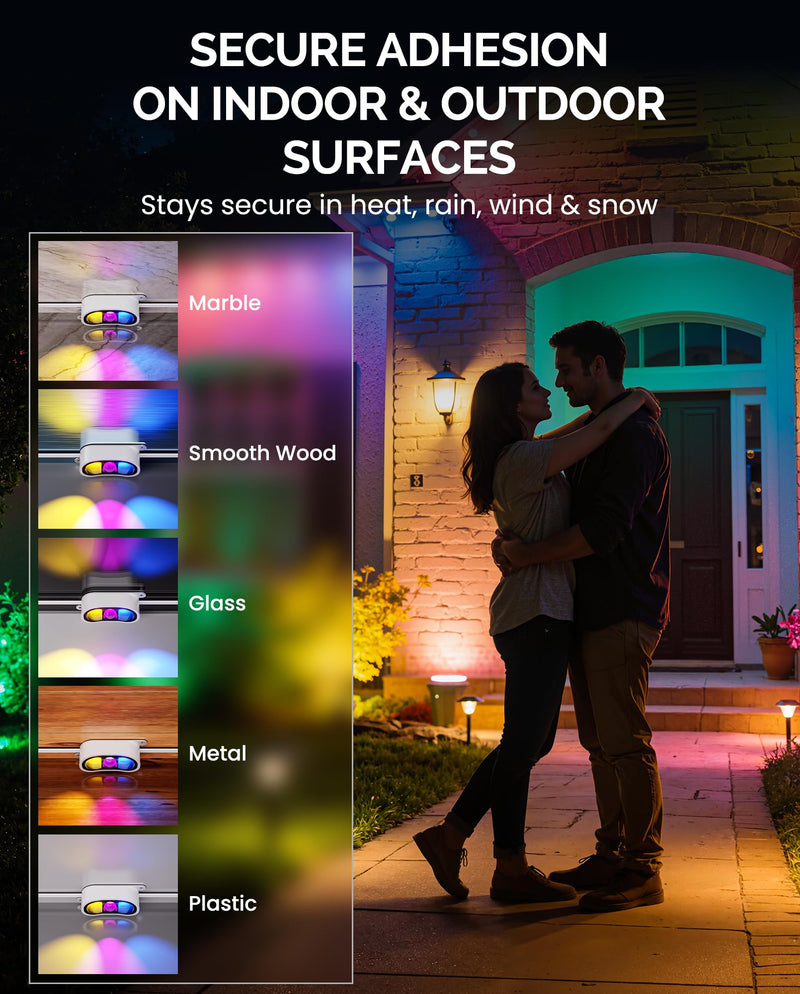 Extra-Strong Double-Sided Adhesive Pads, Compatible with Govee Permanent Outdoor Lights Prism — Heavy-Duty, Waterproof, Heat-Resistant Oval Foam Tape (40 Pcs) for H707A, H707B, H707C Adhesive(40PCS)