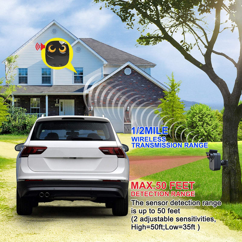 [Australia - AusPower] - Driveway Alarm- 1/2 Mile Long Range Wireless Driveway Alarm Outdoor Weather Resistant Motion Sensor&Detector-DIY Security Alert-Monitor&Protect Outdoor/Indoor Property - 1 Receiver and 2 Sensors 1 Receiver+ 2 Sensor 