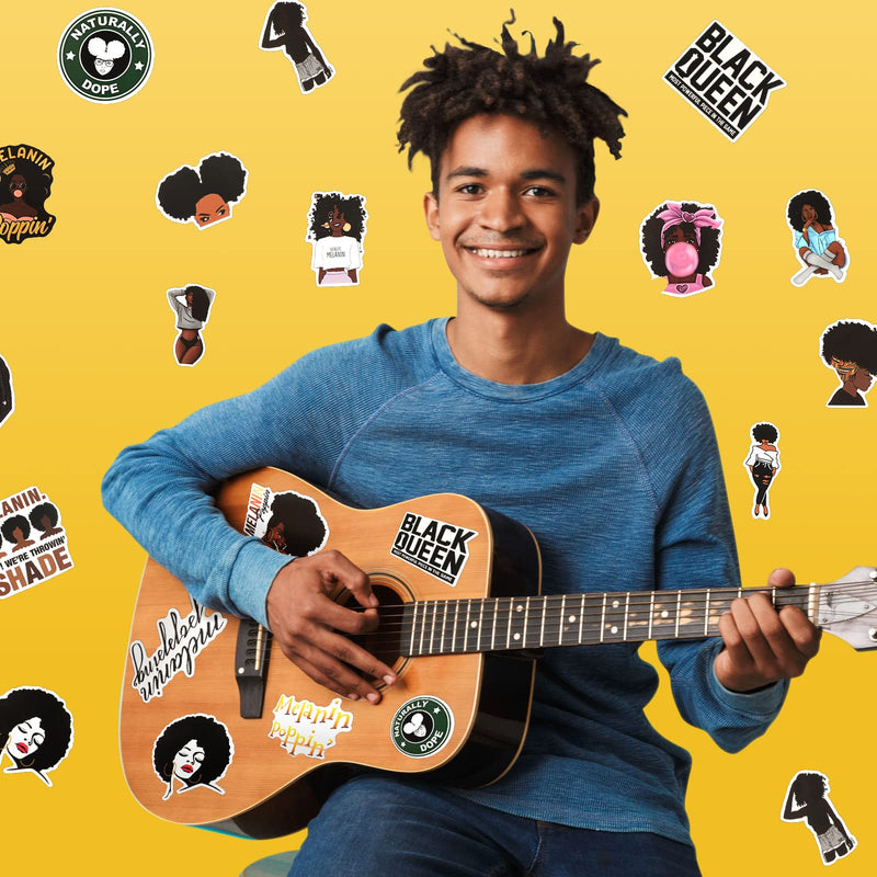 [Australia - AusPower] - Zonon 100 Pieces Melanin Stickers Black Girl Pop Singer Computer Decal for Laptop Water Bottles Skateboard Graffiti Patches, Trendy Waterproof Vinyl Stickers for Teens (Stylish) Stylish 