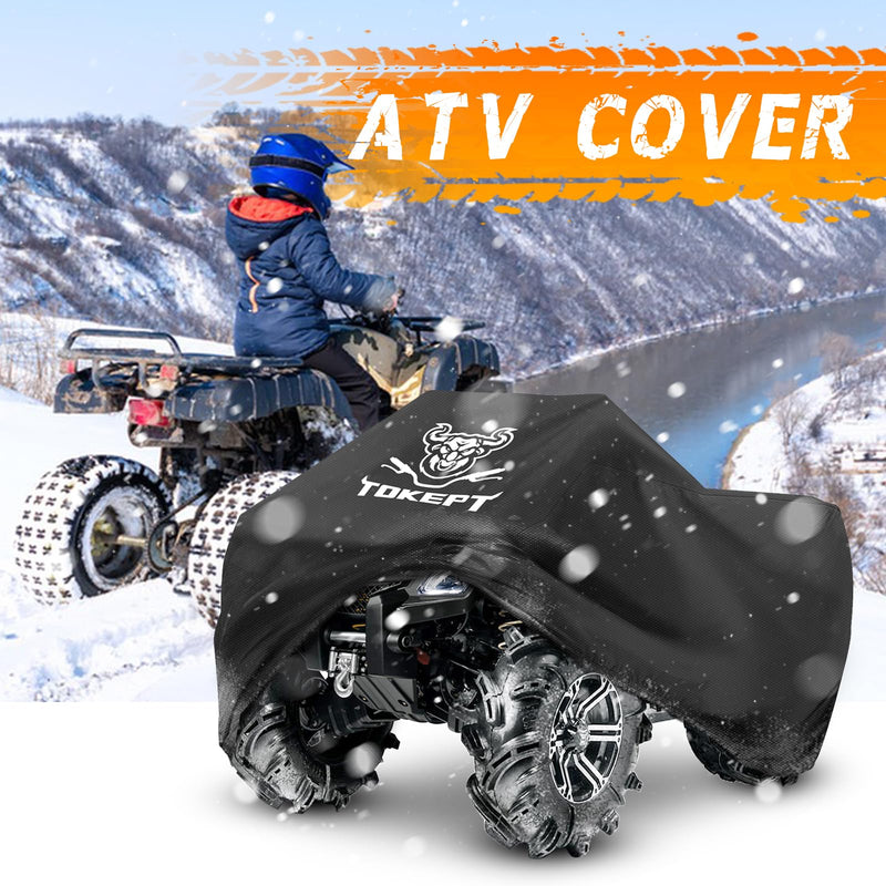 [Australia - AusPower] - ATV Cover, Heavy Duty Black Waterproof Oxford Fabric Protective 4 Wheeler Quad Cover for 86" Kawasaki Honda Polaris Yamaha (86''L x 38''W x 42''H) XXL-86''L x 38''W x 42''H 