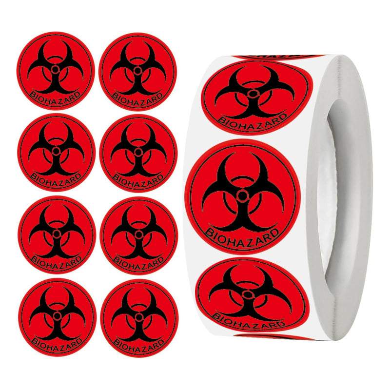 300 Pcs Biohazard Stickers Sign Biohazard Warning Hazard Labels - 1 Inch Use Universal Biohazard Symbol Sticker Decals Warning Biological Hazard Labels for Labs, Hospitals and Industrial 1inch