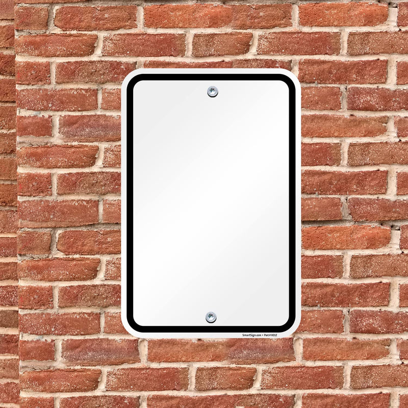 SmartSign 18 x 12 inch “Blank Bordered Parking” Metal Sign, 120 mil Aluminum Composite (ACM), Engineer Grade Reflective Material, Black and White, Made in USA 12" x 18" EG ACM