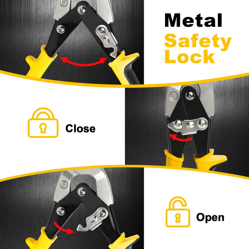 [Australia - AusPower] - 10 Inch Aviation Tin Snips, Heavy Duty Metal Cutter Shears for Cutting Sheet Metal, Straight Cut, Chrome Vanadium Steel 