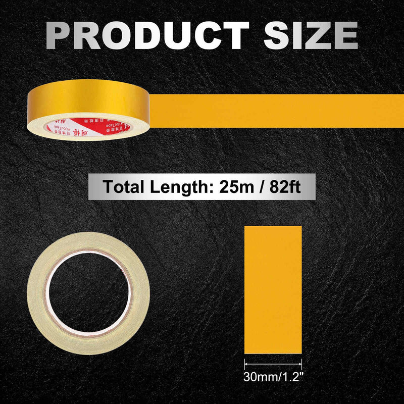 Caution Tape Safety Stripe Waterproof Reflective Tape (1.2 Inch x 82 Feet, Yellow) - Warning & Caution, for Outdoor Road Wall Trailers Bikes Vehicle, Self Adhesive 1.2 Inch x 82 Feet