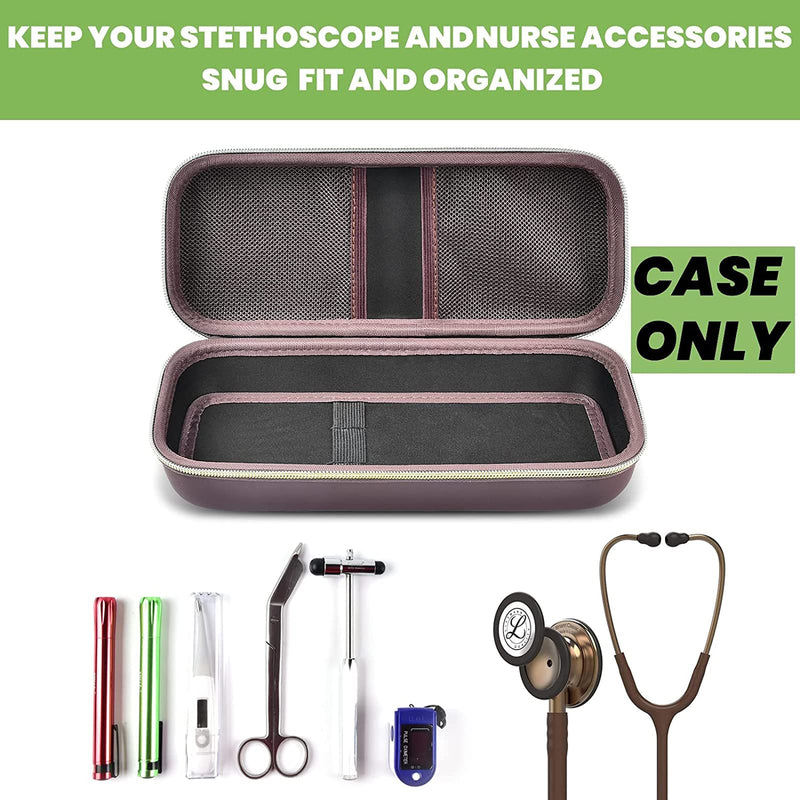 [Australia - AusPower] - Stethoscope Case Compatible with 3M Littmann Classic III Monitoring/Lightweight II S.E/Cardiology IV Diagnostic/MDF Acoustica Stethoscopes, Extra Pocket for Doctor & Nurse Accessories (Chocolate) Chocolate 