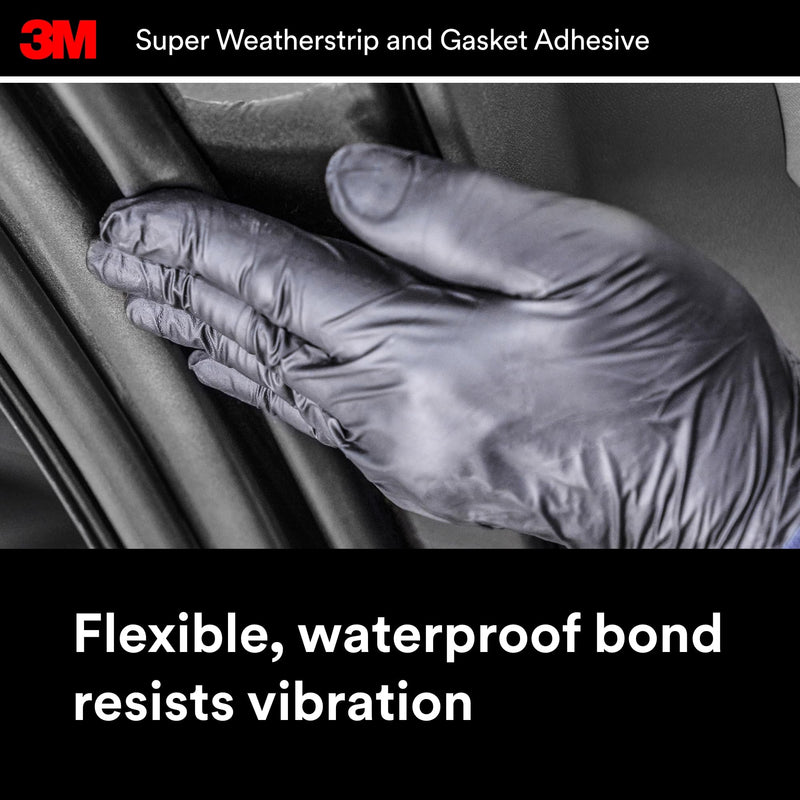 3M Black Super Weatherstrip and Gasket Adhesive, 08008, 5 fl oz, 1 Per Pack 5 fl. oz.