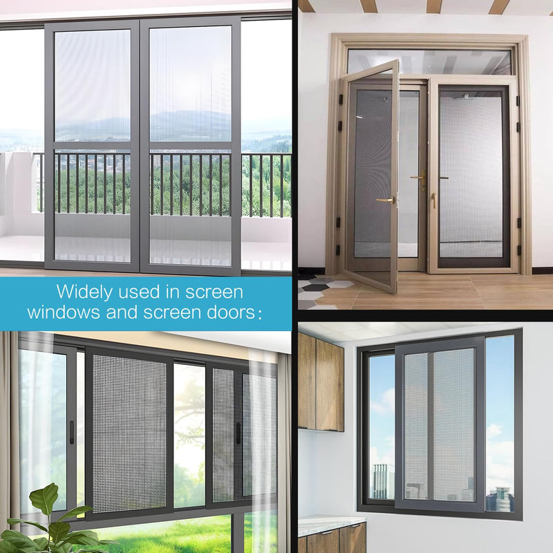 Black 304 Stainless Steel Mesh Screen 35"X118"(90X300cm), 1.5mm Hole Metal Net Sheet, Non-Corrosive and Non-Rusting Net Screen for Window, Door 1 Roll, Easy to Cut and Install (22 Mesh) Black 35"×118"(90×300cm)