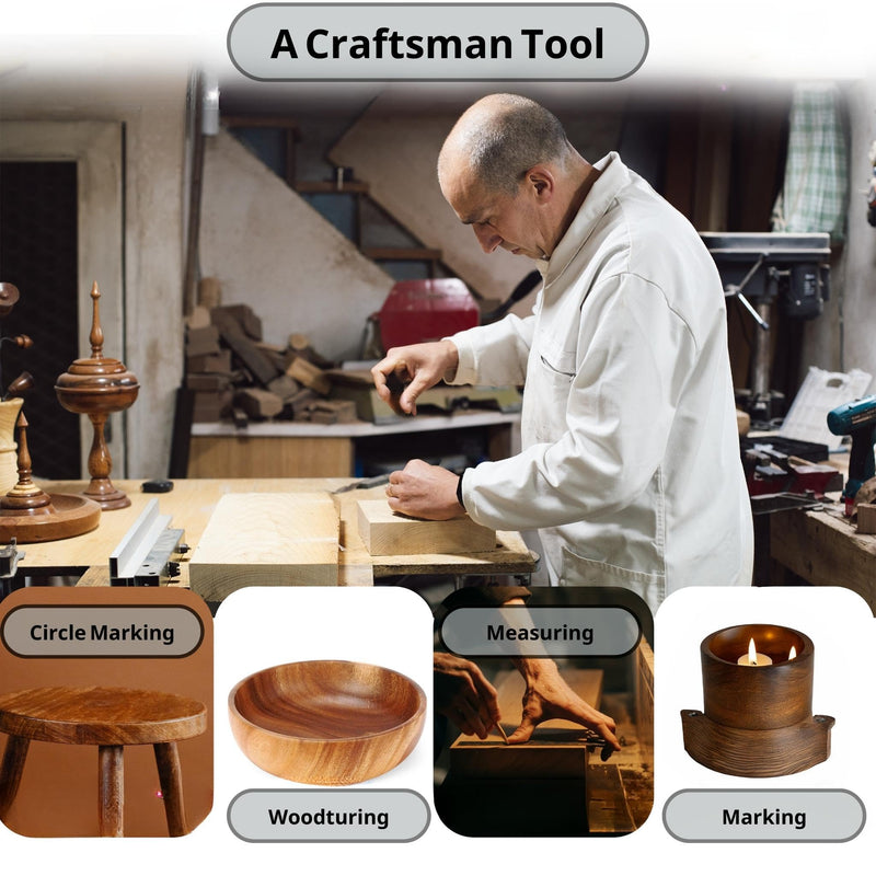 [Australia - AusPower] - clearly printed 350mm circle center finder tool, protractor, and circle maker tool and compass for woodworking and wood turning. Find the center of timber or dowel with our center finder ruler. 