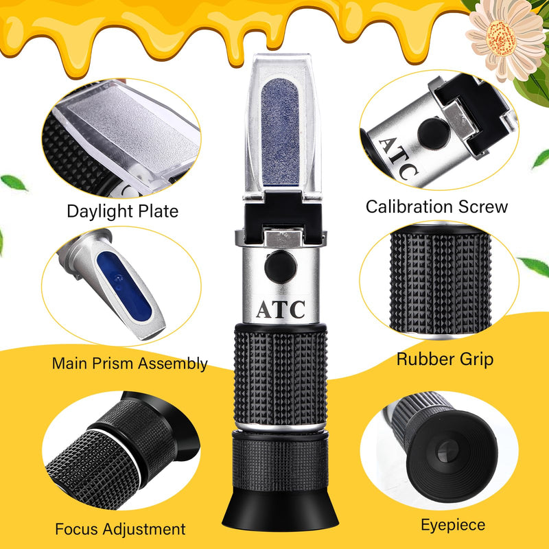 [Australia - AusPower] - Nuogo 2 Pack Brix Meter Refractometer with Atc 3 in 1 Use for Measuring Sugar Content in Honey, Maple Syrup, Molasses, Fruit and Other Sugary Drink, 58-90% Brix Scale Range Portable 