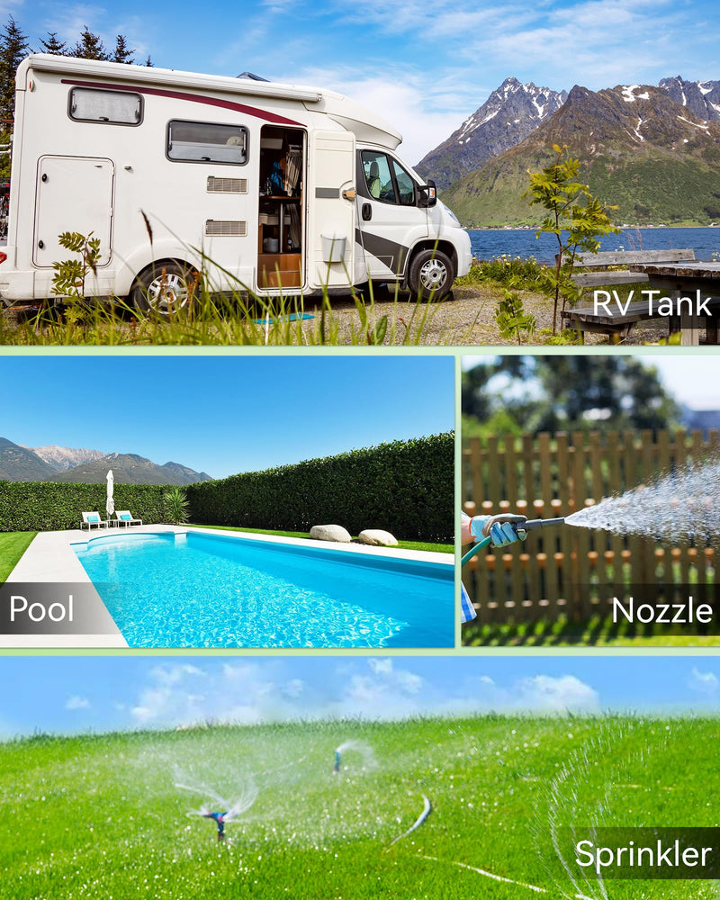[Australia - AusPower] - RAINPOINT Water Flow Meter with Brass Inlet, Water Meter for RV Tank Filling, Garden Hose Watering, Lawn Sprinkler & Nozzle Sprayer, ±5% Accuracy, Max Measured Consumption of 9999.9 Gallon/Liter 