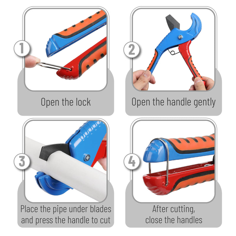 [Australia - AusPower] - Bates- PEX Pipe Cutter, Cutting Range 1/8"-1-5/8", PEX Tool, PEX Tools, Rubber Hose Cutter Tool, PEX Cutter Tool, PEX Cutters, Plastic Pipe Cutter, Pipe Cutters Plumbing, Tube Cutter 
