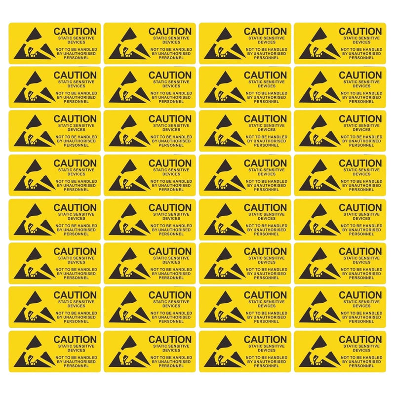500PCS ESD Caution Labels for Electrostatic Sensitive Devices – Anti-Static Warning Stickers, Durable Adhesive Industrial Safety Decals for Electronics, Lab & Manufacturing Use