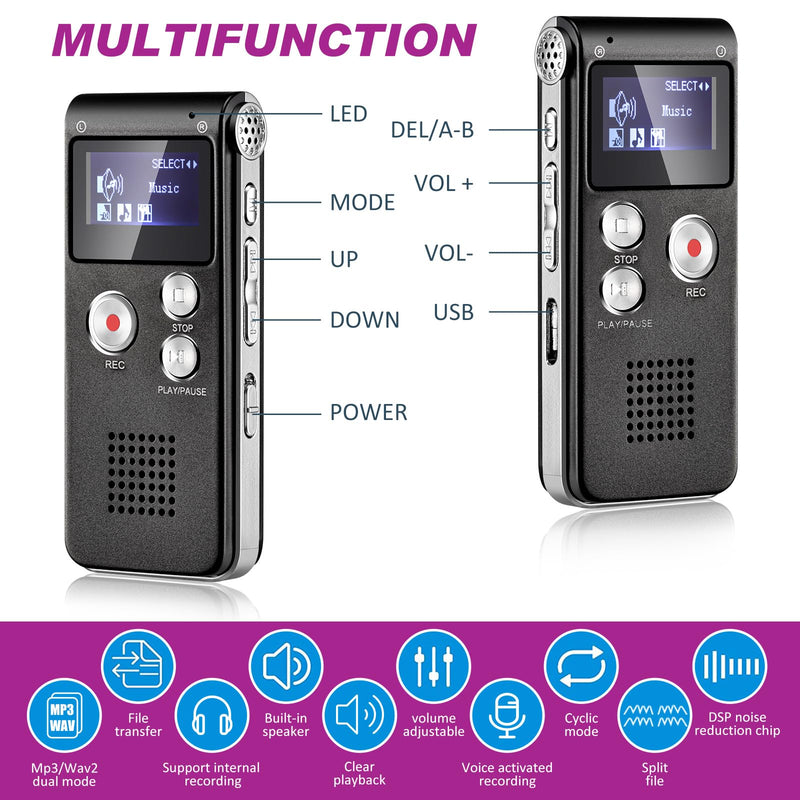 [Australia - AusPower] - Dunzy 8 Pcs Ghost Hunting Equipment Kit Includes 1 Pcs Emf Meter Digital 1 Pcs Voice Recorder 2 Pcs Copper Dowsing Rod and 4 LED Motion Activated Cat Ball Paranormal Equipment Tester for Home Office 