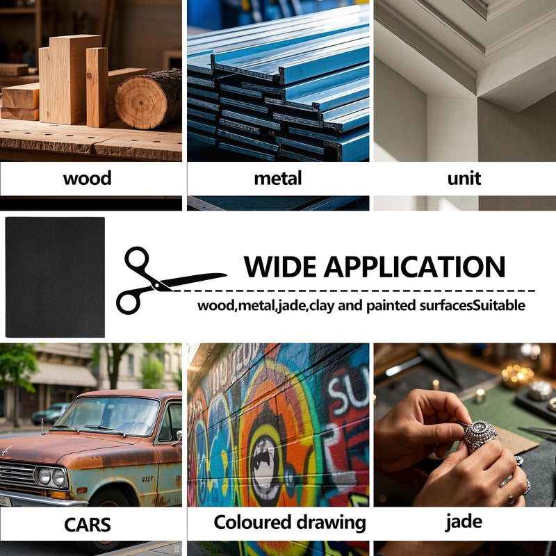 [Australia - AusPower] - STEBRUAM 15 Piece Sandpaper Set Dry and Wet Sandpaper 1000/2000/3000/5000/10000 Grit Fine for Car/Wooden Furniture/Metal 9 x 11 Inch Wet Sandpaper Mix grit, 15 pieces 