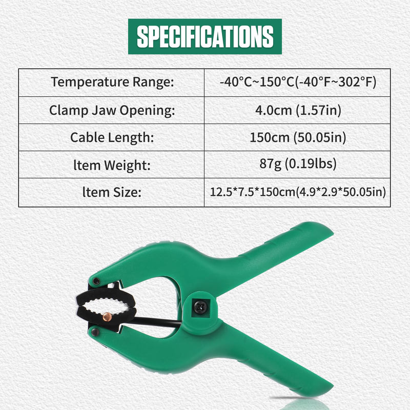 [Australia - AusPower] - UEi Test Instruments ATTPC3 Pipe Clamp Thermocouple, K-Type Temperature Probe, HVAC Surface Thermometer 