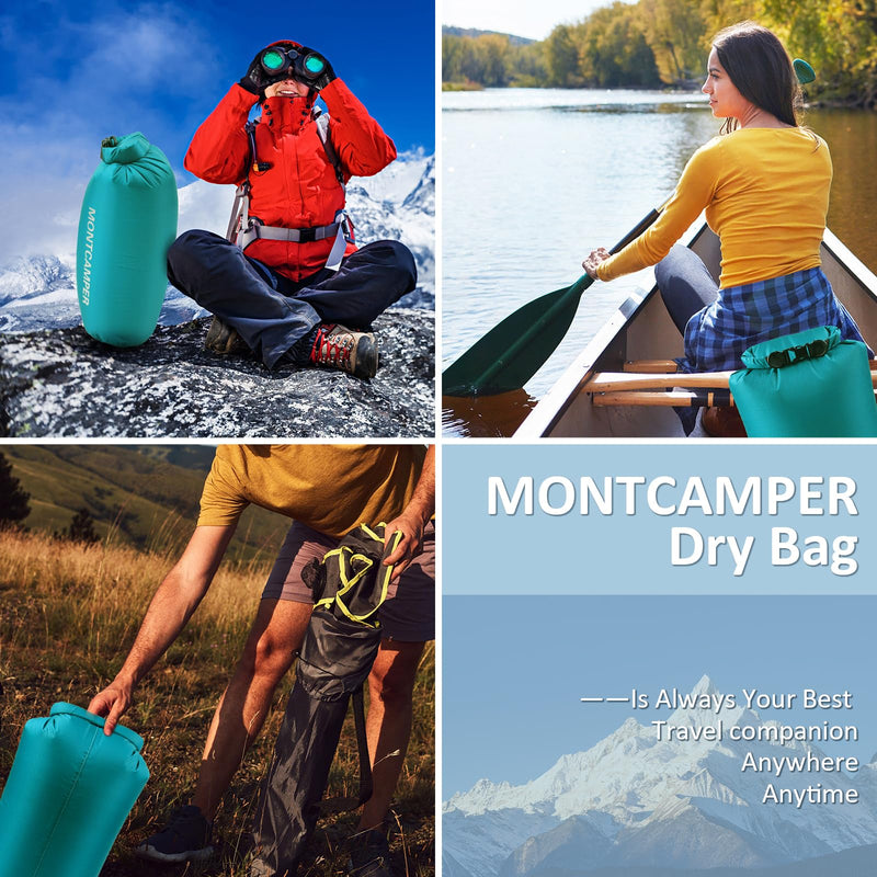 Waterproof Dry Bag Set (5L+10L+20L) – 30D Nylon Roll Top Dry Sacks with PU Coating, Lightweight Storage for Kayaking, Camping, Hiking, Fishing & Beach (Turquoise Blue) 5L+10L+20L Turquoise blue 3