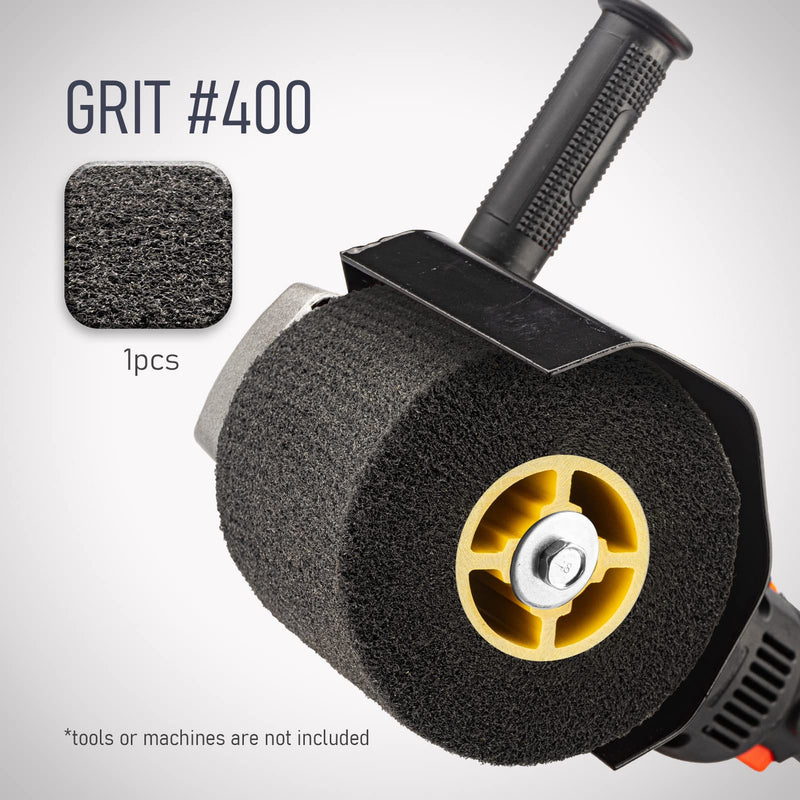 120x100mm Non-Woven Abrasive Flap Wire Drawing Polishing Burnishing Wheel for The Surface Treatment of Metal Products (400 GRIT) Grit400