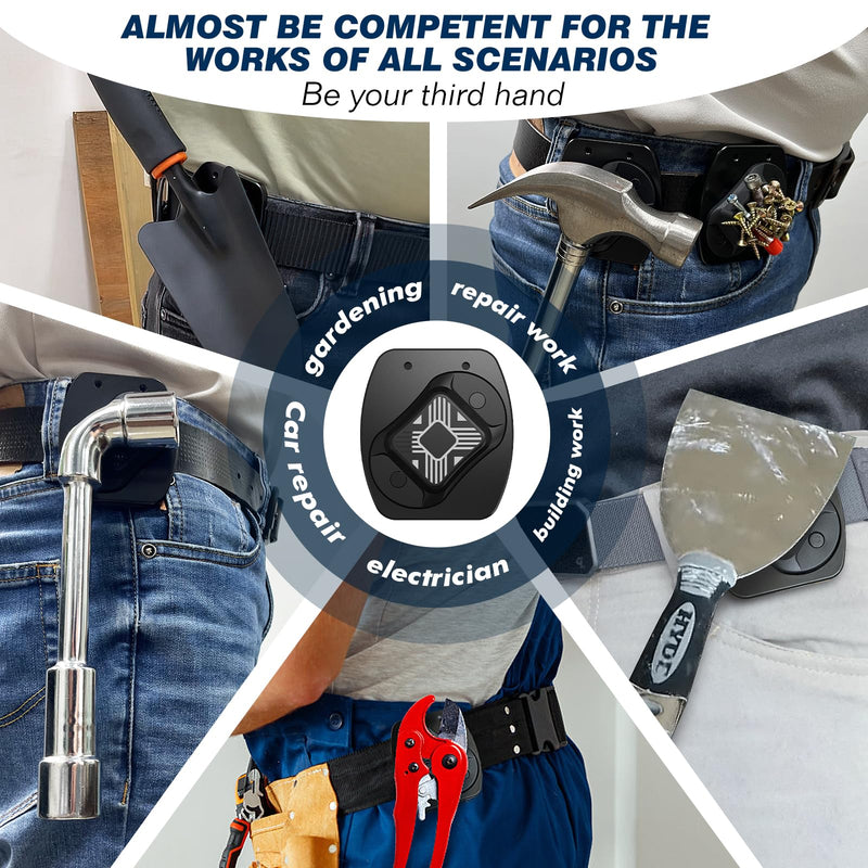 Magnetic Tool Holder for Belt, Strong Magnet Tool Clip for Men, for Dad, Heavy Duty Magnetic Belt Clip Holds Hammers, Screws, Nails, Screwdrivers, Wrenches, Cool Gadgets for Men 5210+5211