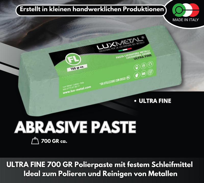 Polishing Paste Knives Green 700 g Ultra Fine Abrasive Paste for Mirror Shine on Aluminum Iron Brass Chrome Plastic Wood Marble and Other Metal - Perfect for Polishing Stainless Steel
