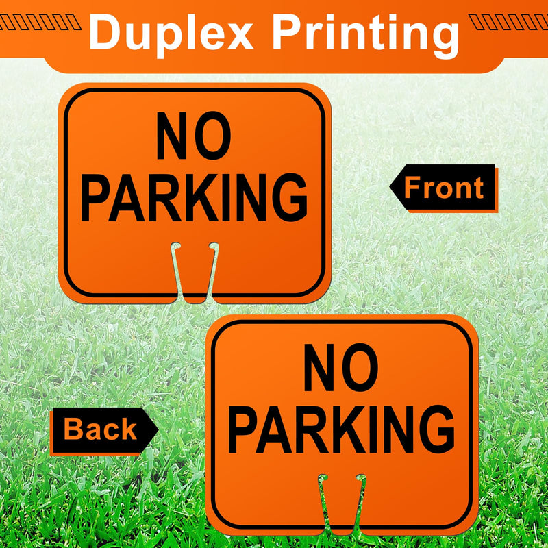 Geetery 6 Pcs Traffic No Parking Signs 12.6 x 10.4 Inch Orange Detour Signs Cone Top Traffic Road Warning Directional for Barricade Outdoor Construction