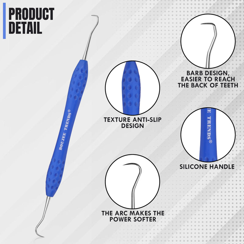 [Australia - AusPower] - Professional Dental Tools Tartar Scraper For Dentist, Personal and Pets Use Plaque Remover With Comfortable Grip, Double ended Silicon Grip Scaler 