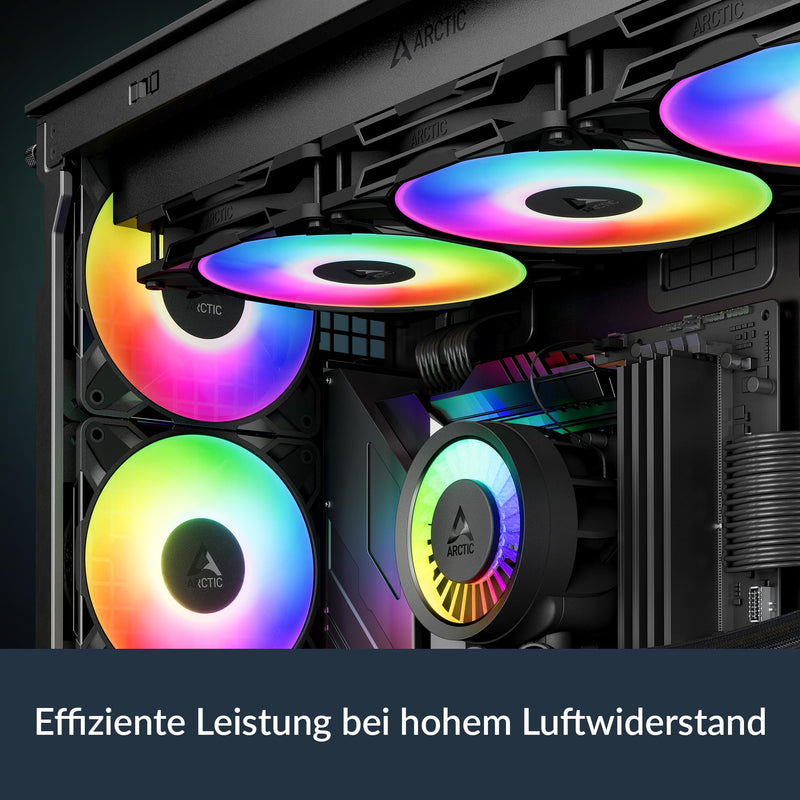 ARCTIC P12 Pro A-RGB LN - Low-Noise 120 mm Premium Fan | PWM fan with Y cable splitter, 450-2000 rpm, 0 rpm <5% PWM, 5V digital RGB, hydrodynamic plain bearing, 4-pin 1 Stück