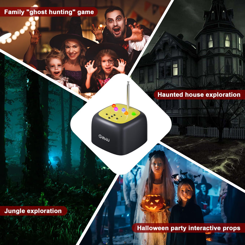 Ghost Hunting Equipment, Paranormal Investigation Equipment Portable Ghost Hunting Kit, EMF & Temp Sensor Detector with 5 Sensitivity Levels and Auto-Calibration, Halloween Gifts Yellow