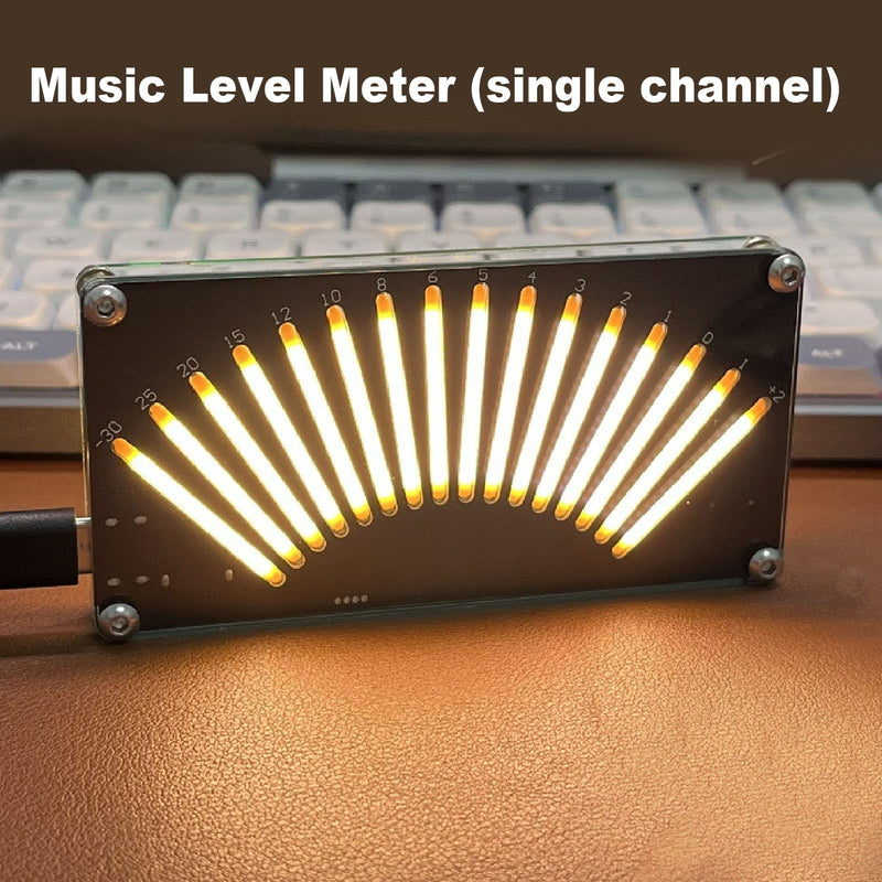 [Australia - AusPower] - Music Level Meter Board, 16 Bit Indicator Music Level Meter Stereo LED VU Meter Indicator with Adjustable Light Speed Control for Home Audio System 