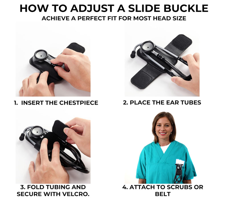 [Australia - AusPower] - Vet Tech Gifts for Women/Men, PU Leather Stethoscope Hip Holder Lightweight Portable Holster Clip for Vet Tech Week, Birthday, Christmas, Fits Most Stethoscope - Black 01-Best-Black 