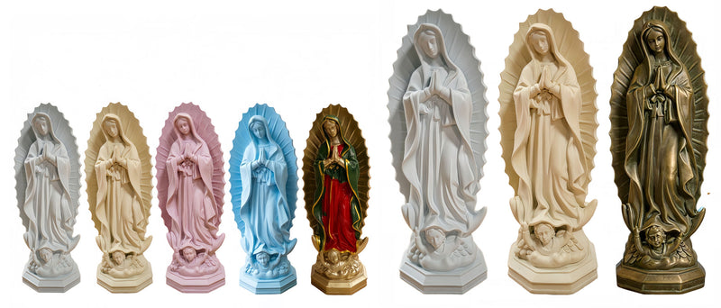 Our Lady of Guadalupe White Resin Statue 7.5in 1-Pack
