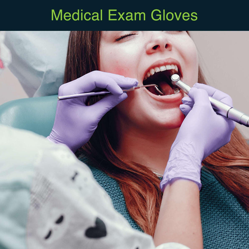 [Australia - AusPower] - Lilac Nitrile Disposable Gloves - 50 Count - 3 Mil Nitrile Gloves Medium - Powder and Latex Free Rubber Gloves - Surgical Medical Exam Gloves - Food Safe Cooking Gloves 