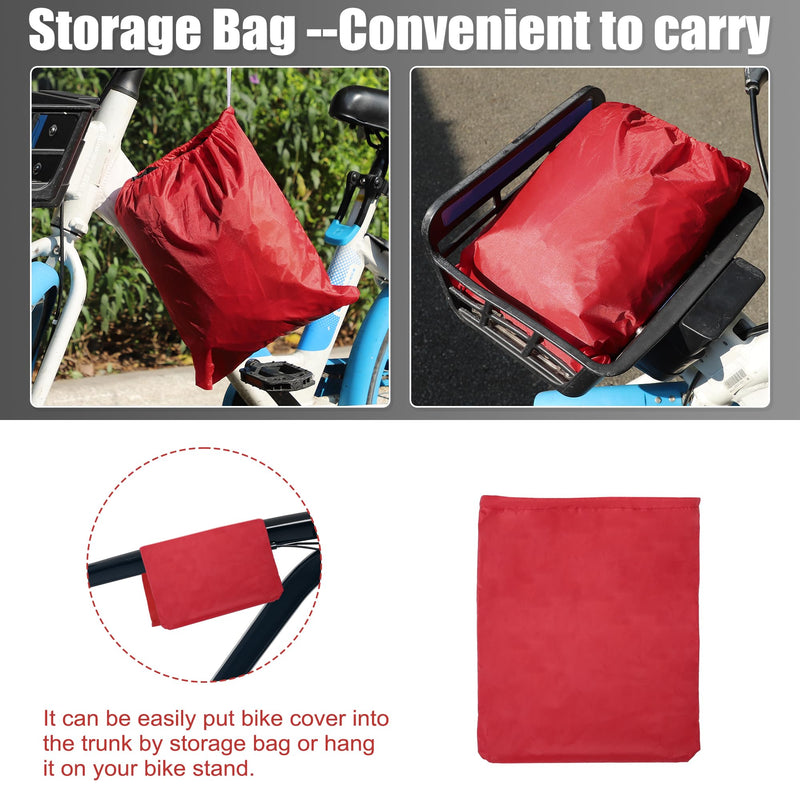 [Australia - AusPower] - uxcell Bike Cover Outdoor Waterproof Bicycle Cover Sun Dust Wind Proof Bike Rain Covers for Mountain Road Electric City Bike Red X-Large 