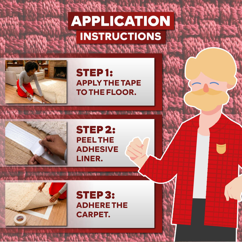 XFasten Double Sided Carpet Tape for Area Rugs, 4 Inch x 30 Yards – Heavy Duty Anti Slip Rug Grip Tape, Works as Rug Gripper, Residue Free, Wood Safe, Easy Removal for Hardwood and Laminated Floors