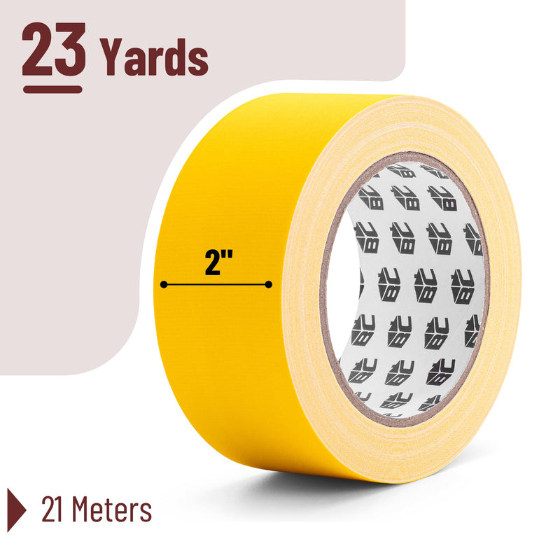 Bates- Yellow Gaffers Tape 2 Inch x 23 Yards, Yellow Gaffer Tape 2 inch, Polyethylene-Coated Cloth, Non-Reflective, No Residue 1