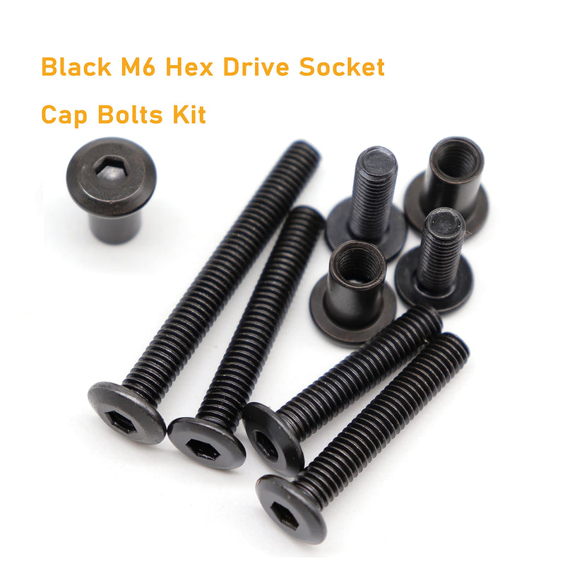 [Australia - AusPower] - Black M6 Hex Drive Socket Cap Bolts Kit, binifiMux 35-Set Allen Head Countsunk Furniture Crib Bolts Nuts Kit, M6x15mm/ 20mm/ 25mm/ 30mm/ 35mm/ 40mm/ 50mm 15mm/20mm/25mm/30mm/35mm/40mm/50mm 70pcs 