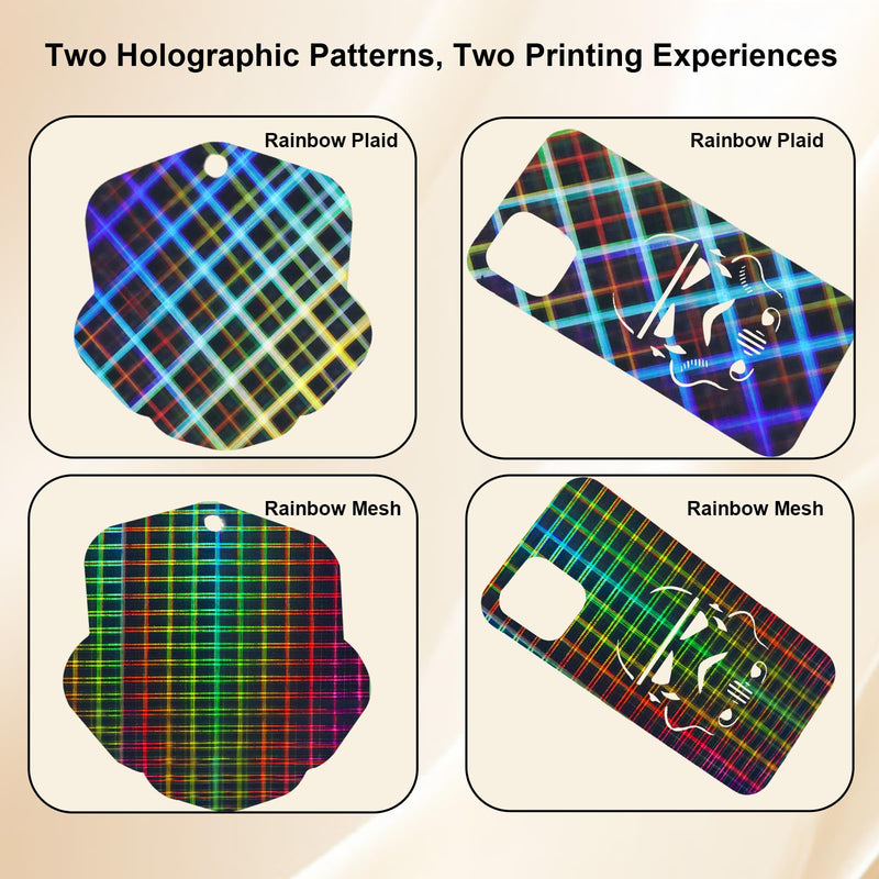 [Australia - AusPower] - Smooth Rainbow Mesh+Plaid PES Sheet for Bambu Lab X1/X1C/X1E/P1P/P1S/A1, Flexible PES Build Plate for Bambu Labs 3D Printer Platform 257x257mm PES(Rainbow Mesh+Plaid) For Bambu X1/X1C/X1E/P1P/P1S/A1 