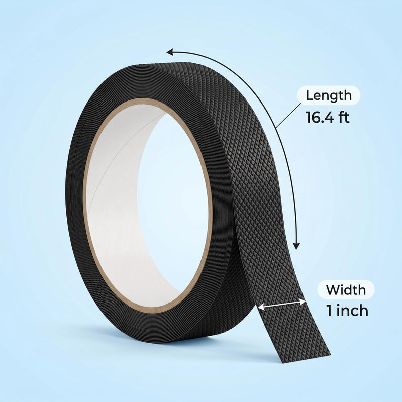 Rubber Grip Tape, Waterproof Durable Non Slip Anti Slip Rubber Tape with Strong Adhesive Back for Tools, Improves Grip and Comfort (1 in x 16.4 ft) 1 inch-A