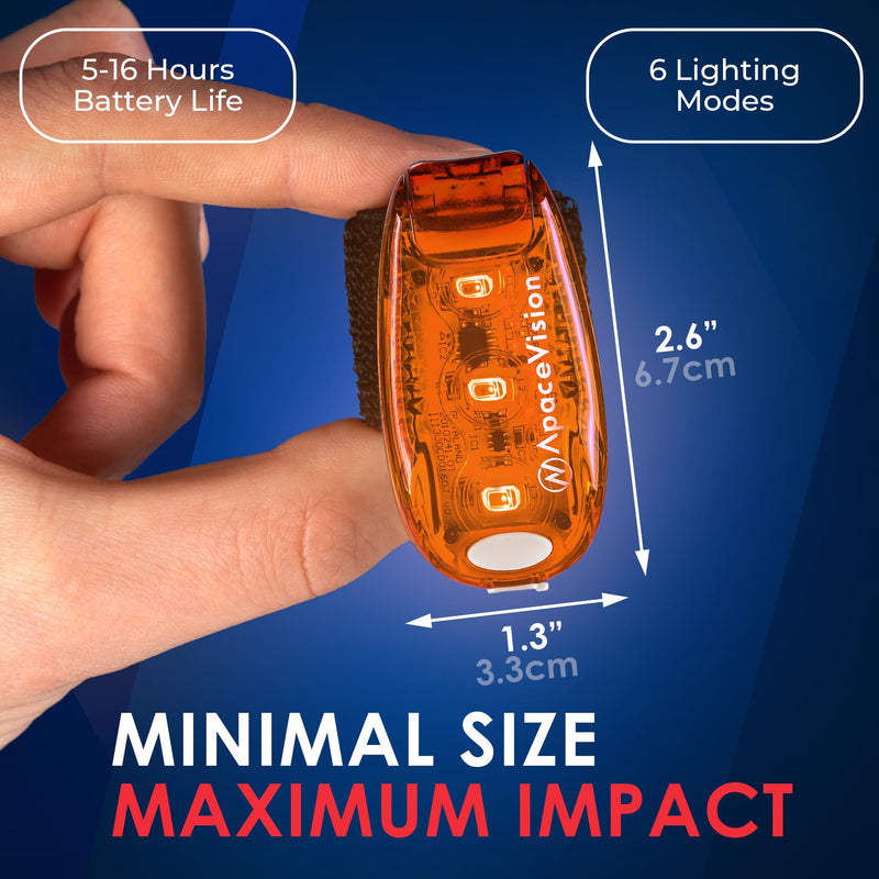 EverLightFX USB Rechargeable LED Safety Light (2 Pack) by Apace - Super Bright Bike Tail Light Works Brilliantly as Running Light for Joggers, Pets, Bicycle Strobe or Rear Clip On Lights Orange