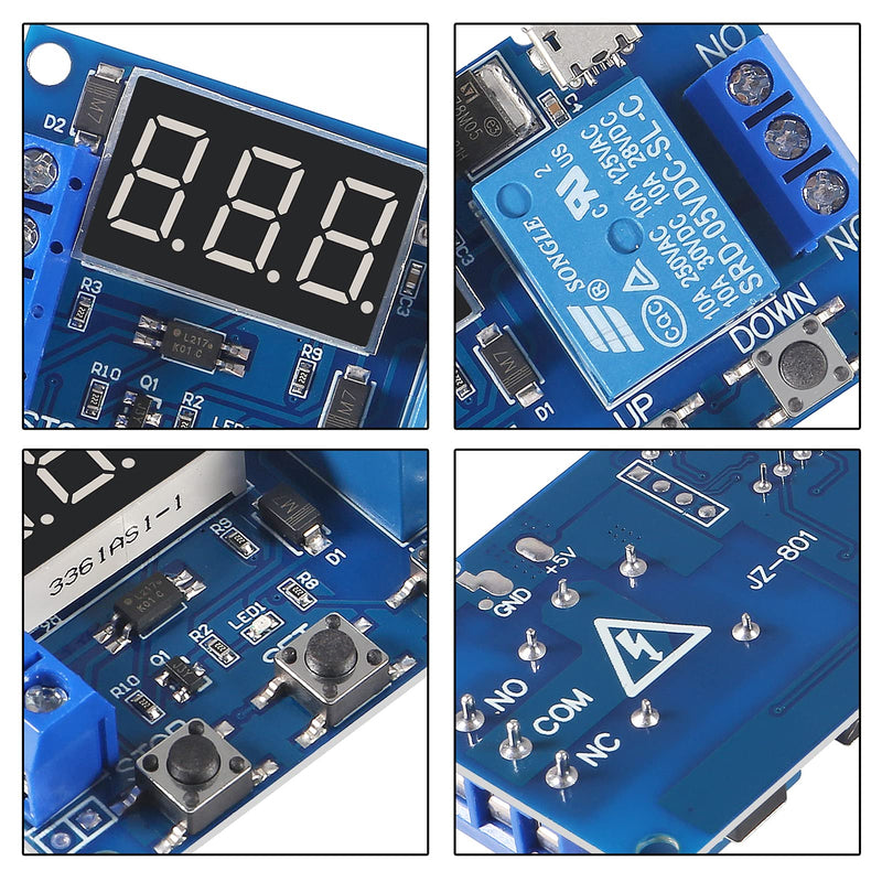 ACEIRMC DC 6-30V Timer Relay Programmable Delay Relay Module Cycle Timer with LCD Display / 5V Micro USB, Smart Home Controller (10pcs) 10pcs