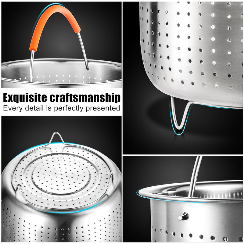 GREATLINK Mesh Strainer and Vegetable Steamer Basket for Instant Pot Accessories 8Qt, Stainless Steel Veggie Strainers and Colanders for Cooking Broccoli, Eggs, Pasta, Quinoa (8 Qt - Steamer Basket) 8 Qt - Steamer Basket