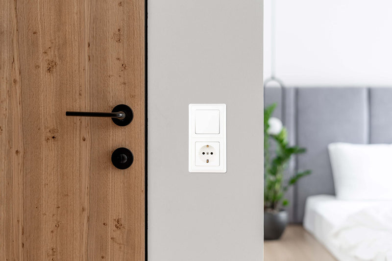 REV PrimaLuxe Flush-Mounted Light Switch A/W Switch + Frame White Pack of 1 1 x light switch + frame