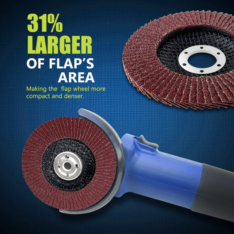 10 PCS Flap Discs 4 1/2 for Angle Grinder 120 Grit Grinding Disc for Angle Grinder Abrasive Grinding Wheel Flap Disc for Sanding, Stock and Rust Removal, Finishing, Grinding, Deburring 10pcs-120grit