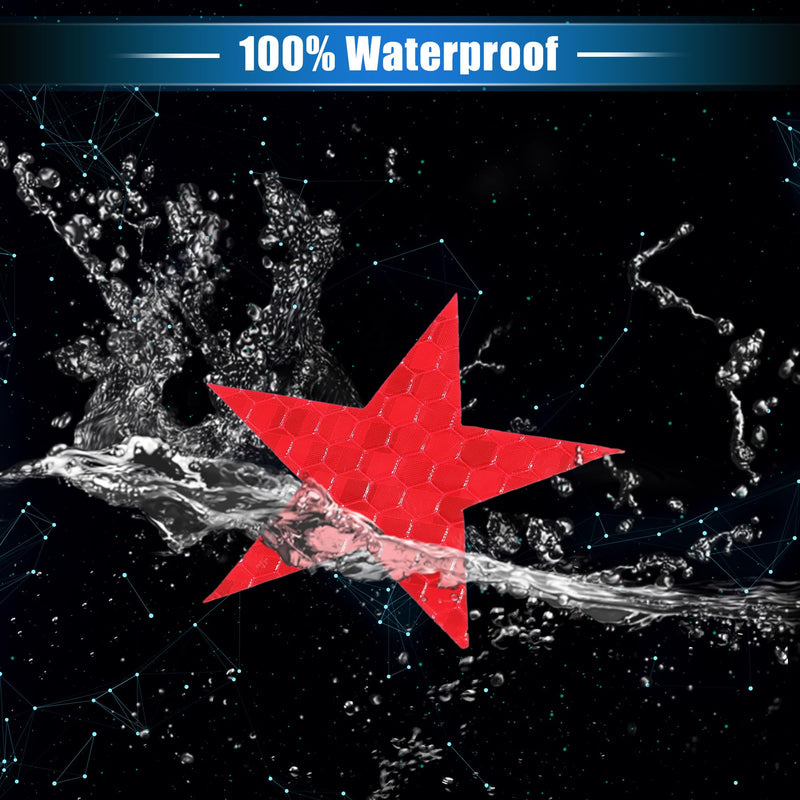 10 Pcs Reflective Stickers, 1.97"x1.89" Star Shape Safety Tape Reflector Universal for Cars Trucks Trailers Waterproof PET Red
