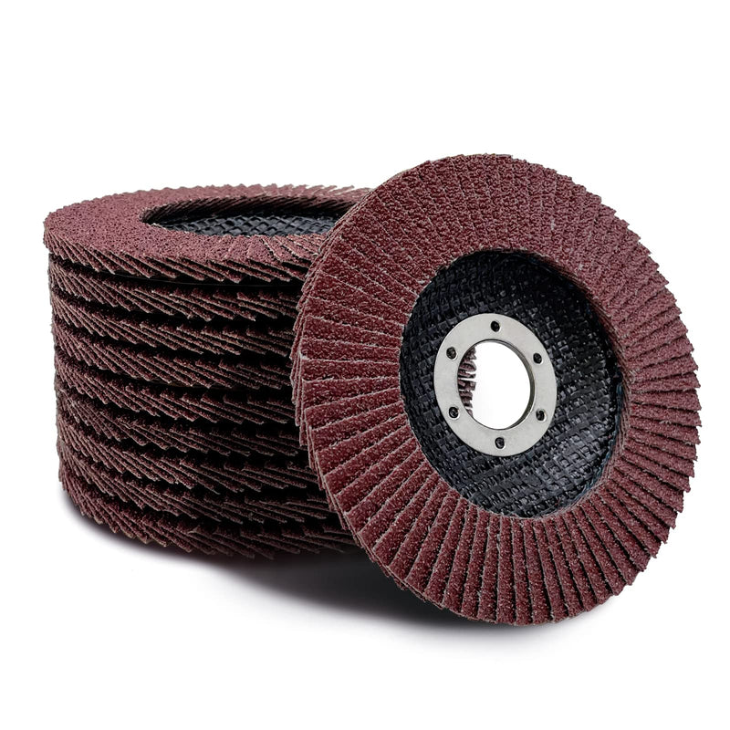 10 PCS Flap Discs 4 1/2 for Angle Grinder 120 Grit Grinding Disc for Angle Grinder Abrasive Grinding Wheel Flap Disc for Sanding, Stock and Rust Removal, Finishing, Grinding, Deburring 10pcs-120grit