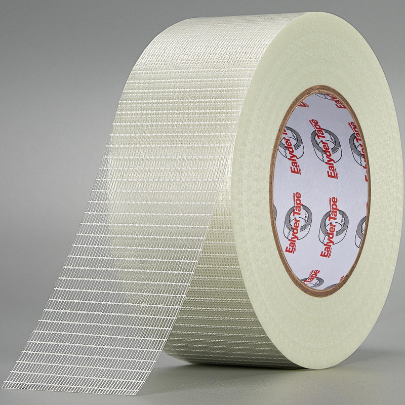 2 Inch x 55 Yards Transparent Bi-Directional Fiberglass Tape – Reinforced Packing Filament Strapping Tape, Adhesive Heavy Duty 1 Roll - 2 Inch x 55 Yards