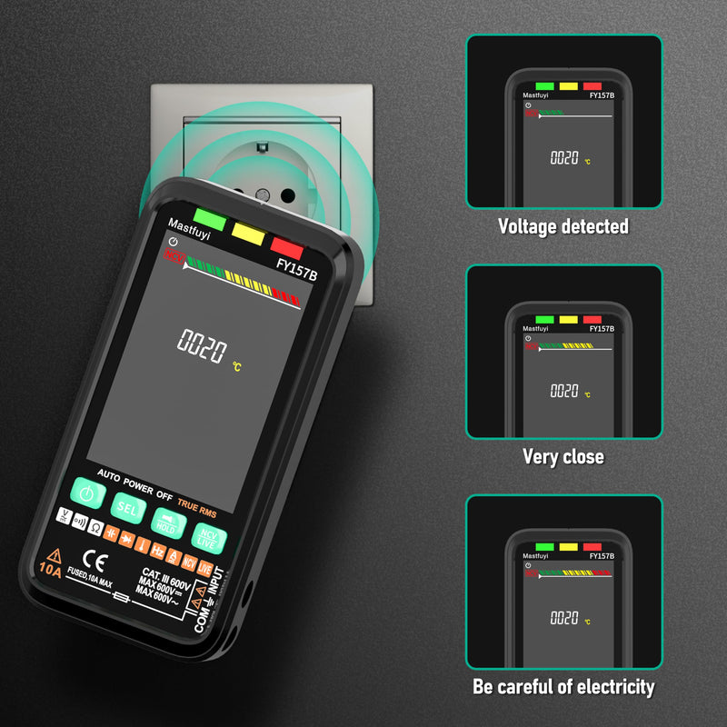 Multimeter 6000 Counts TRMS Digital Multimeter,Rechargeable Electrical Tester with Auto Ranging Digital Voltmeter,Measures Voltage Current Resistance Continuity Capacitance Temperature Frequency