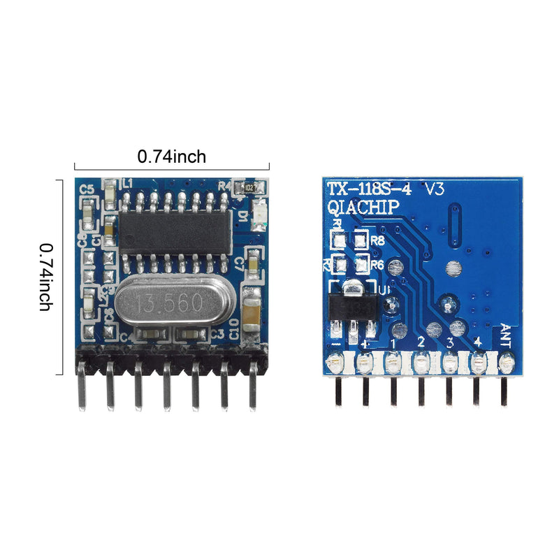 [Australia - AusPower] - QIACHIP 433mhz RF Wireless Transmitter and Receiver Module Kit RX480e 4 Channel Output,Remote Control Radio Switch 1527 Learning Code DIY Controller Transmitter and Receiver kit 